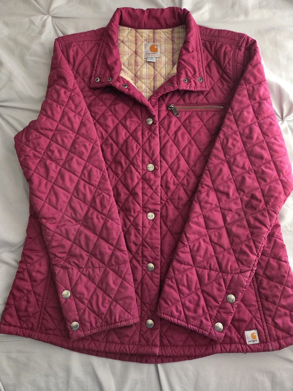 Carhartt Women’s Quilted Fuchsia Snap-Front Jacket Size M